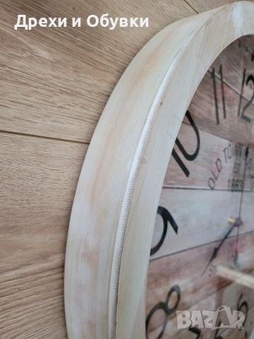 Голям стенен часовник "Old Town Clocks" – Винтидж стил, 60 см , снимка 5 - Стенни часовници - 54536585