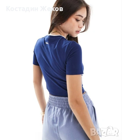 18€. Нов. Дамски оригинален кроп топ. adidas Originals Graphic Badge Slim 3-Stripes Tee . , снимка 3 - Корсети, бюстиета, топове - 55072837