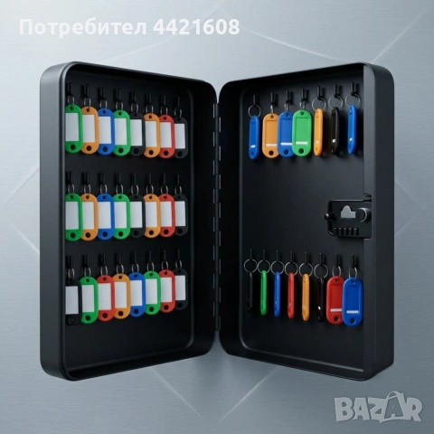 Метална кутия за ключове с кодово заключване – Сейф за 20 ключа, снимка 2 - Сейфове и каси - 55265296