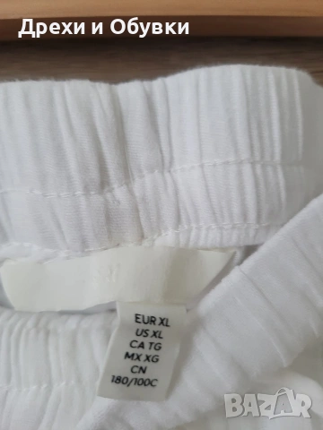 Нови къси бели панталони муселинова памучна материя H&M , снимка 5 - Панталони - 54808779
