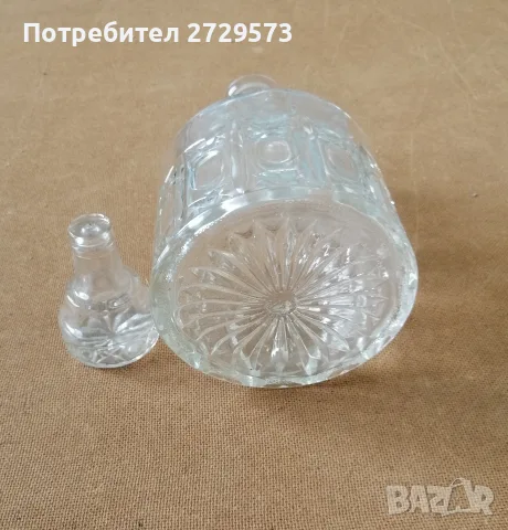 Стара стъклена гарафа - бутилка за ракия - стъклено шише , снимка 2 - Други ценни предмети - 55409611