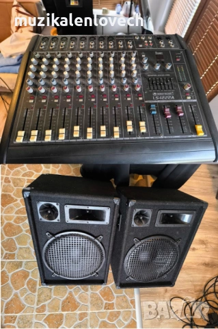 АПАРАТУРА OMNITRONIC LS-1222A Powered Mixer + 2 Х OMNITRONIC DX-1222 3-way Speaker 600 W