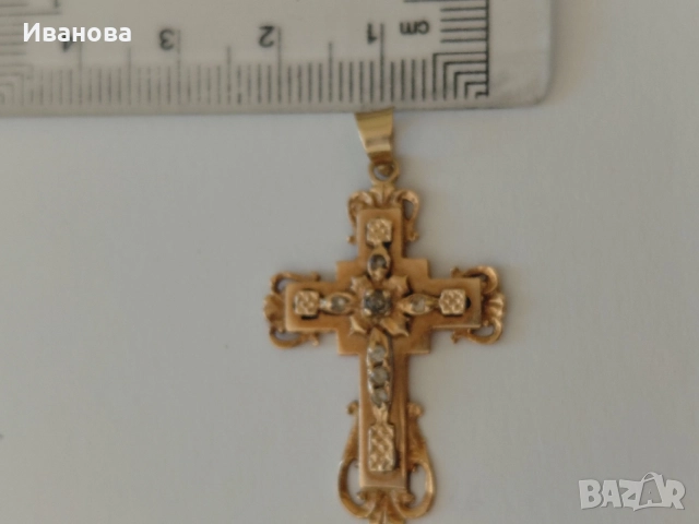 Красив златен винтидж кръст и ланец Midas 14 к, снимка 9 - Колиета, медальони, синджири - 54988540
