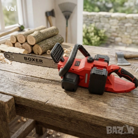 Акумулаторен верижен трион BOXER BX-3316 48V – 2 батерии + куфар, мощен и удобен, снимка 7 - Моторни триони/резачки - 54073357