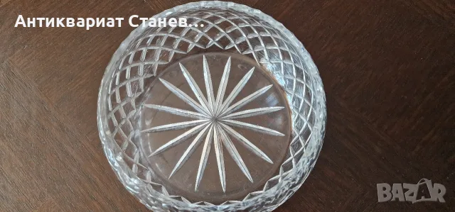 Масивна голяма кристална купа - 1,2 кг кристал, снимка 5 - Декорация за дома - 55304641