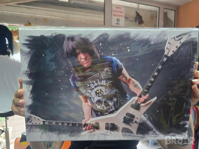 Michael Angelo Batio с неговата Dean Double Guitar картина
