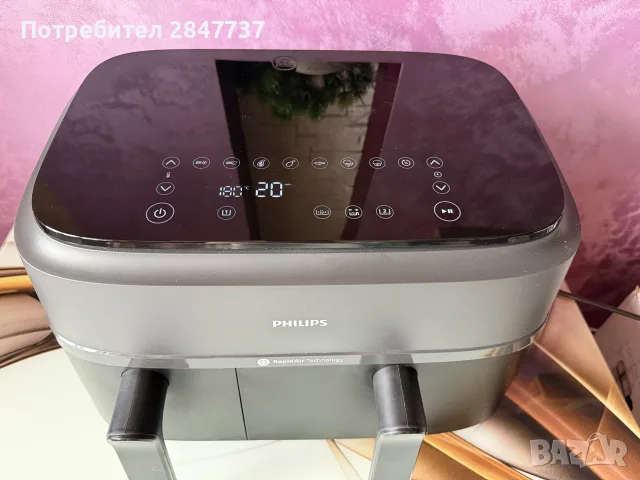 Двоен фритюрник с горещ въздух Philips Airfryer 