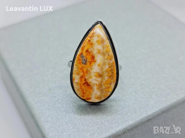 Пръстен с камък Пчелен Япис, снимка 2 - Пръстени - 54097047