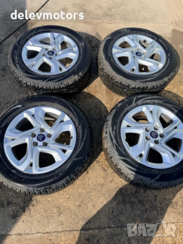 5x108, 7J ET42 17 цола алуминиеви джанти, 9818082477 65.1 централен отвор със зимни гуми от Citroen 