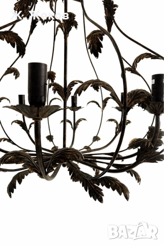 Кован винтидж полилей с осем лампи, снимка 4 - Полилеи - 54014886
