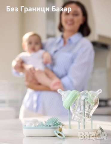 Нов BPA Free комплект за почистване на бебешки бутилки Momcozy силиконова четка поставка и кутия, снимка 2 - Други - 55140581