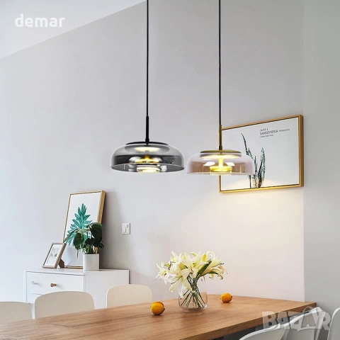 Модерен LED висящ полилей 12W с 3 цвята светлина, снимка 5 - Полилеи - 55025705