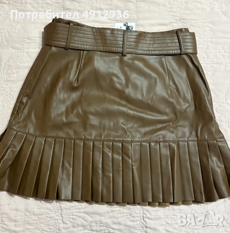 Кожена пола Zara, снимка 2 - Поли - 55597468