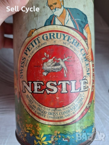 ✅КУТИЯ ОТ ШВЕЙЦАРСКО СИРЕНЕ PETIT GRUYERE - NESTLE❗, снимка 2 - Антикварни и старинни предмети - 54633428