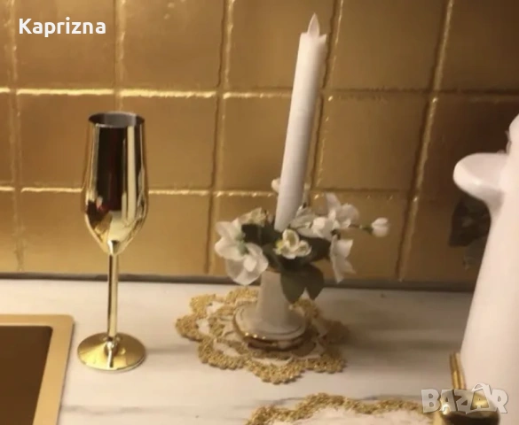 Чаши за шампанско/вино от неръждаема стомана - златисти, снимка 9 - Чаши - 54575827
