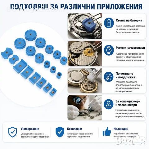 Комплект матрици за часовникарска преса за затваряне на часовниците инструмент часовникари ремонт, снимка 8 - Други инструменти - 50973685