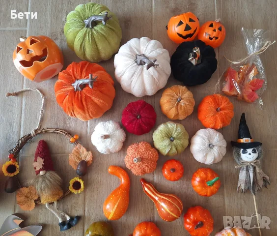 Лот есенна декорация, колекция- тиква, листа, свещи- Хелоуин, Halloween , снимка 3 - Декорация за дома - 55528008