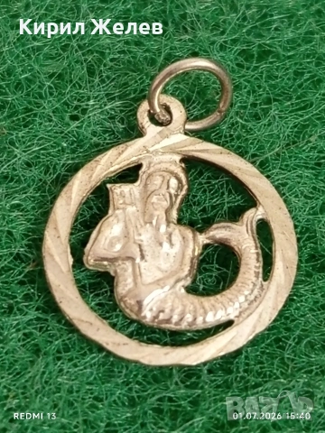 Сребърен медальон зодиакален знак ВОДОЛЕЙ ♒ подходящ аксесоар за ежедневието 36060