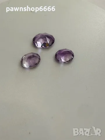 Лот естествени фасетирани аметисти – 7.85 ct (3 броя) – отлична шлифовка, снимка 9 - Бижутерийни комплекти - 55482883