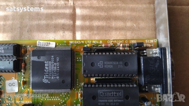 Видео карта TVGA Trident 9000B 9016x2/4 LT2 REV.B 16-bit 512KB ISA, снимка 7 - Видеокарти - 54017615