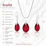 Комплект бижута с червени кристали Scarlet – колие и обеци капка, снимка 1