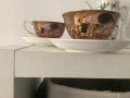 Комплект чиния  чаша  Ар Деко порцелан   Произведено в Англия позлатен отличен състояние цена за2 бр, снимка 7