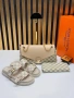 Louis Vuitton Нов Дамски Комплект Луи Витон Чехли Чанта Различни Цветове , снимка 3