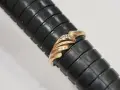 Дамски златен пръстен с ковани камъни, снимка 1