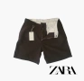 ZARA Мъжки Къси Панталони Чисто Нови Етикети Chinos W34-35 (EUR 44,USA 34) Плътен Памук Цвят Шоколад, снимка 1