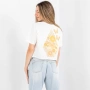 Дамска тениска оригинал кропната - пеперуди Volcom Sun Keep Trim T-Shirt Star White , снимка 1