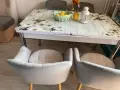 Столове 4 броя комплект и стъклена маса, снимка 2