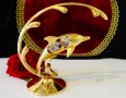 Позлатена фигура Делфин,24 k Gold Plated,австрийски кристали. , снимка 4
