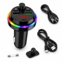 FM трансмитер за кола Bluetooth зарядно 12-24V USB LED дисплей SP01417 F17, Bluetooth връзка, снимка 1