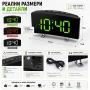Модерен електронен LED настолен часовник с температура USB безшумен малък за спалня офис дигитален, снимка 4