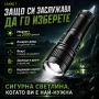 Мощен ръчен фенер прожектор LED лазерен диод презареждащ се USB Power Bank за лов риболов къмпинг, снимка 7