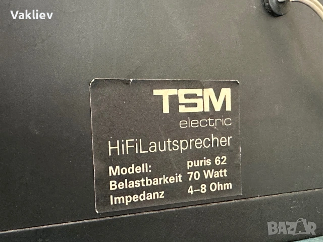 TSM electric puris 62 – Hi-Fi колони, 70W, 4-8 Ohm, снимка 8 - Аудиосистеми - 54688395