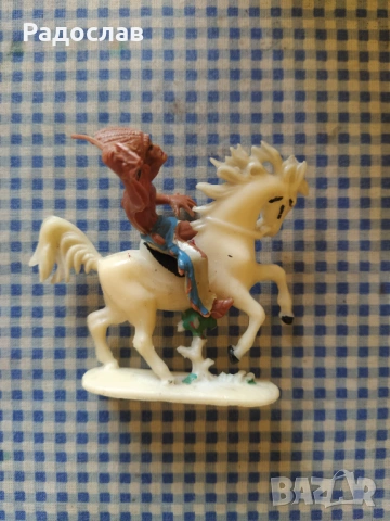 стара фигурка Конник Индианец, снимка 4 - Колекции - 54233443