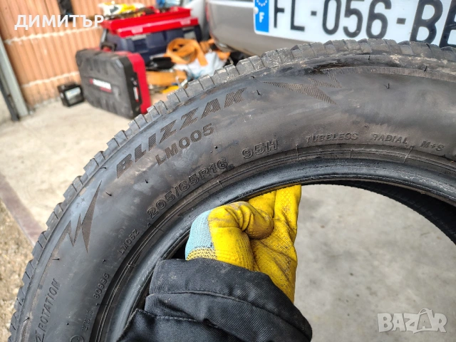4бр.зимни гуми BRIDGESTONE 205 65 16 DOT22 цена за брой, снимка 7 - Гуми и джанти - 54098080