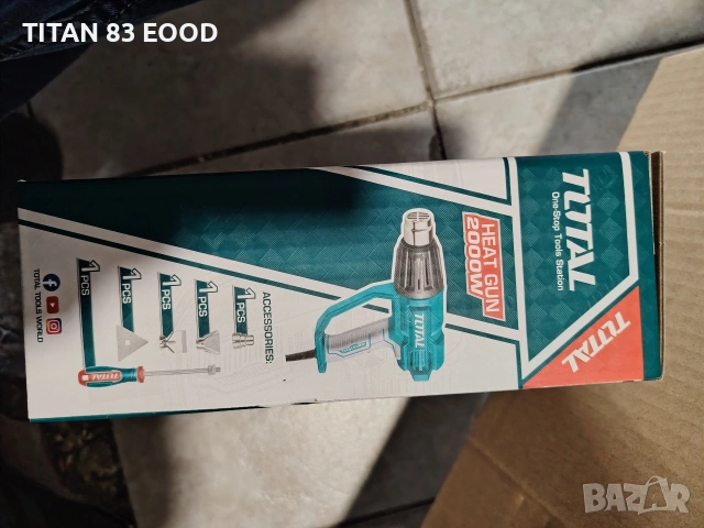 Пистолет за горещ въздух TOTAL INDUSTRIAL, 2000 W, 550°C + аксесоари, снимка 2 - Други инструменти - 54425384