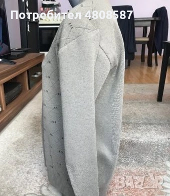 Бежов мъжки пуловер, снимка 3 - Пуловери - 54320813