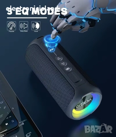 🚀 Мощна 40W Bluetooth Стерео Колонка Ortizan X8 Pro | 30ч Батерия | IPX7 | RGB светлини | TF карта, снимка 5 - Bluetooth тонколони - 54610971