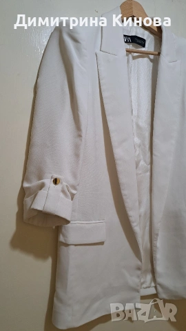 Бяло сако Zara xs , снимка 2 - Сака - 54552561