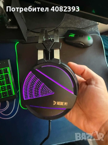 Gamdias HEBE M1 RGB геймърски слушалки – перфектно състояние, снимка 2 - Слушалки и портативни колонки - 55016122