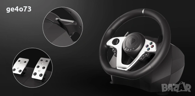 Волан с педали Genesis - Seaborg 400, черен, Switch/PC/PS3/PS4/Xbox 360/Xbox One, снимка 6 - Аксесоари - 54233043