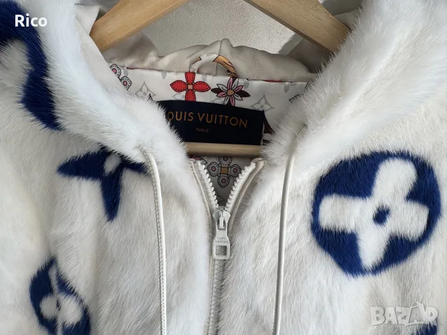Louis Vuitton Monogram Mink Fur Zipped Hoodie - Оригинално Яке!, снимка 4 - Якета - 55612711