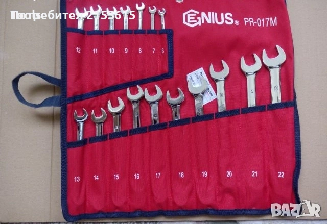 Genius tools 17 броя качествени Гаечни ключове комплект Хром Ванадий made in canada