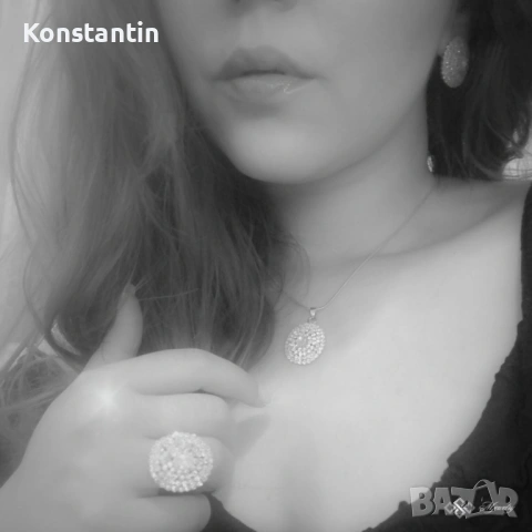 КОМПЛЕКТ SIYANA / Стилен дамски комплект бижута с кристали , снимка 8 - Бижутерийни комплекти - 54244142