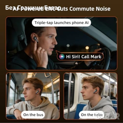 Нови Bluetooth 6.0 слушалки K9 TWS, 100ч батерия, ENC микрофон, спорт, снимка 5 - Слушалки, hands-free - 55071688
