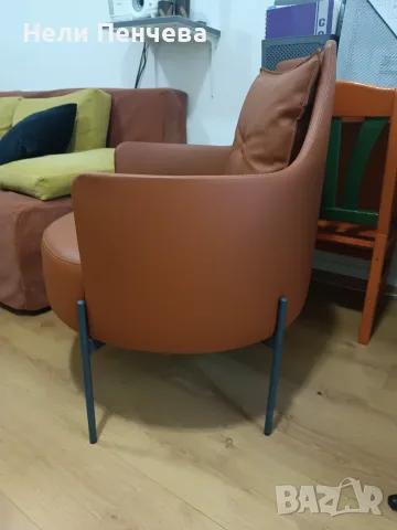 Продавам светло кафяво кожено кресло, снимка 3 - Други - 55304791