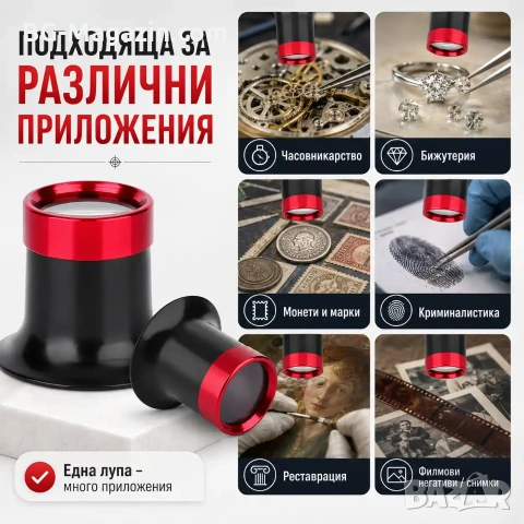 Часовникарска увеличителна мощна лупа за глава 15X око бижутери ремонт часовници професионална, снимка 5 - Други инструменти - 50921252